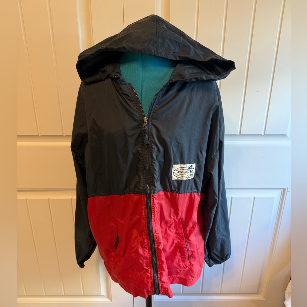 VTG Disney Walt Disney World Nylon Hooded Windbreaker Jacket Adult Large